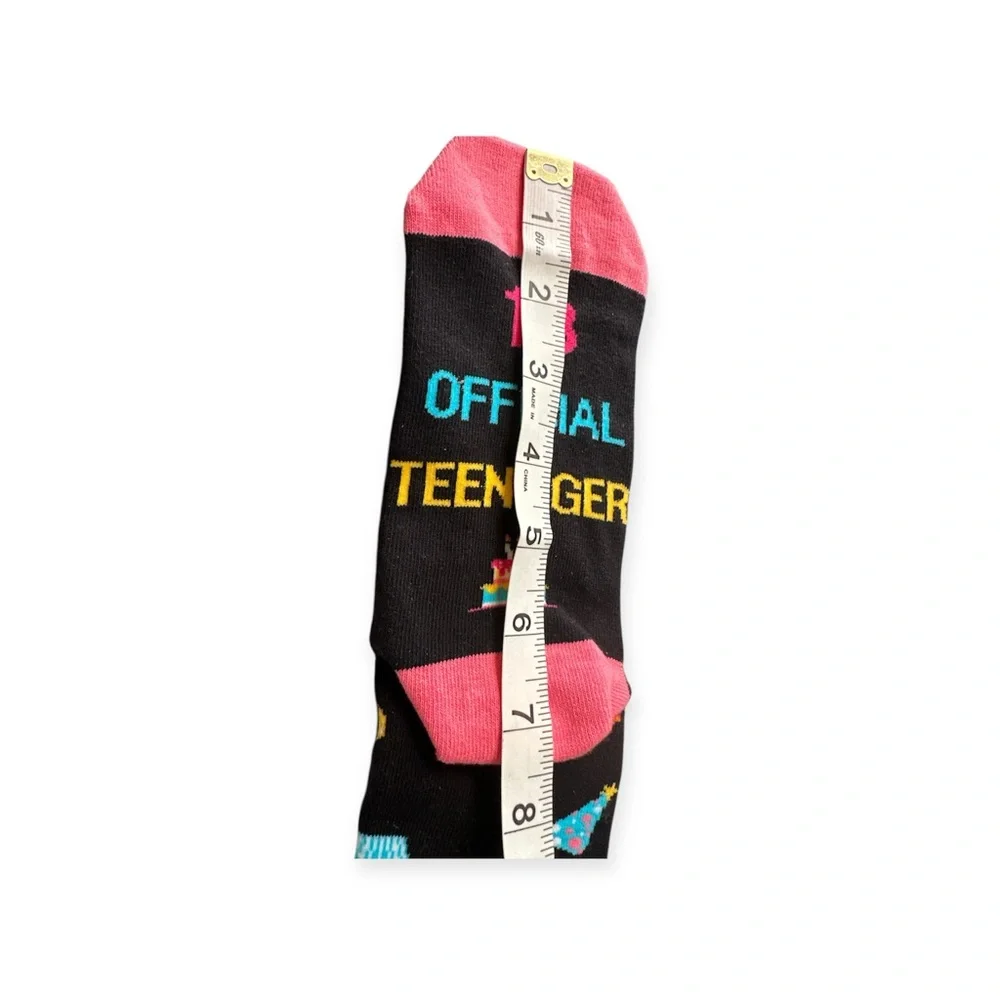 Black and Pink Fun Graphic Socks “Big 13”
